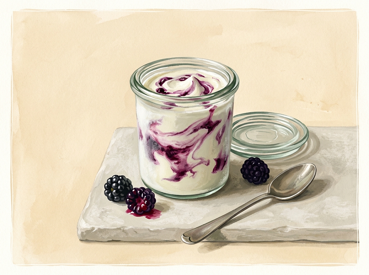 Illustration of Blackberry Swirl Freezer Jars