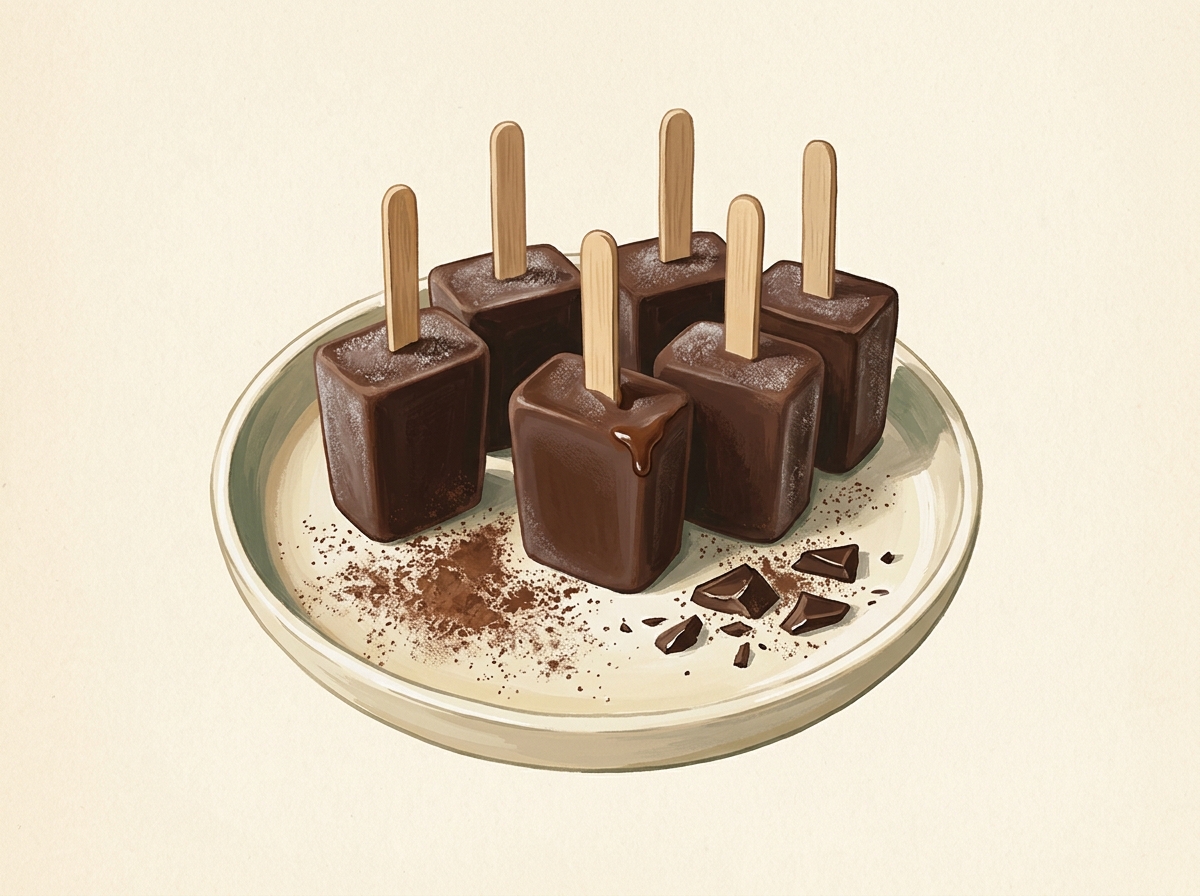 Illustration of Six Fudge Pops, Six Equal Doses
