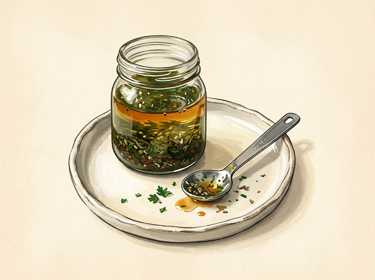 Illustration of Measured Chimichurri for the Steak Jar