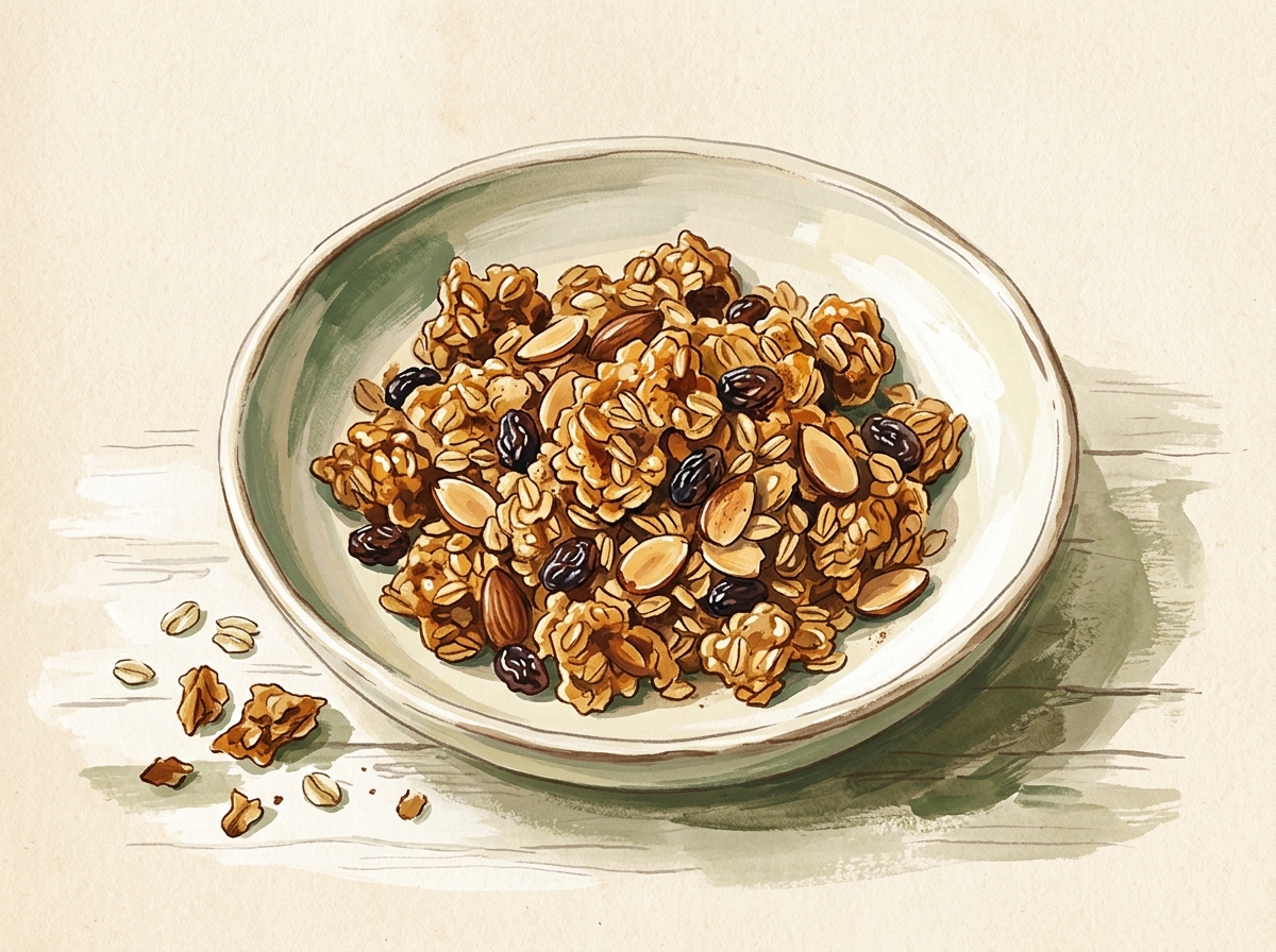 Illustration of Low-and-Slow Coconut Cluster Granola