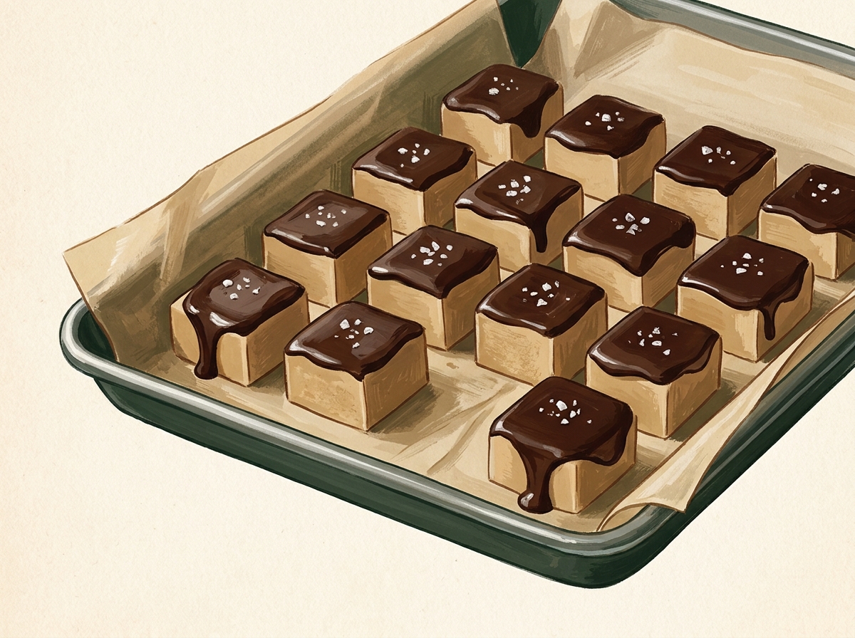 Illustration of Loaf-Pan Freezer Fudge, Cut by the Ruler