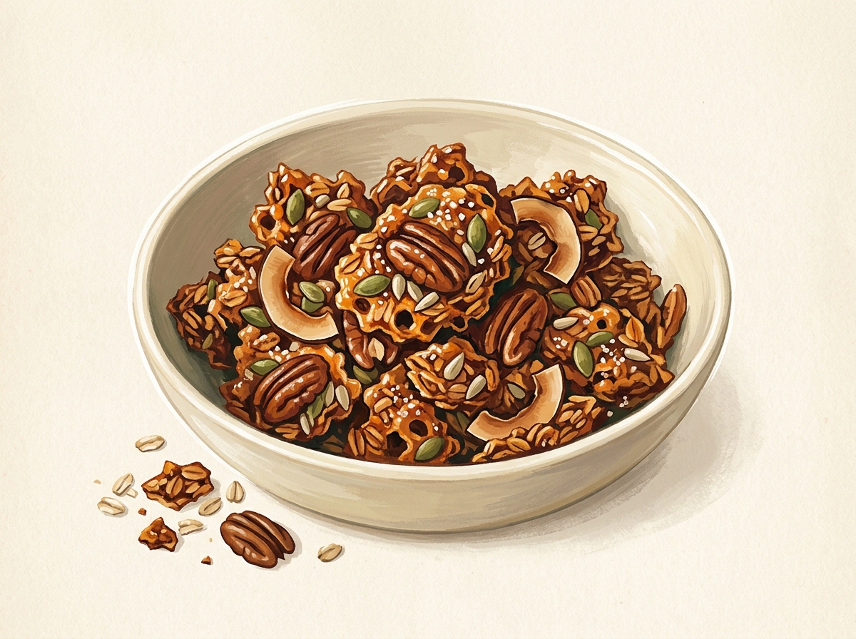 Illustration of Maple Coconut Cluster Granola