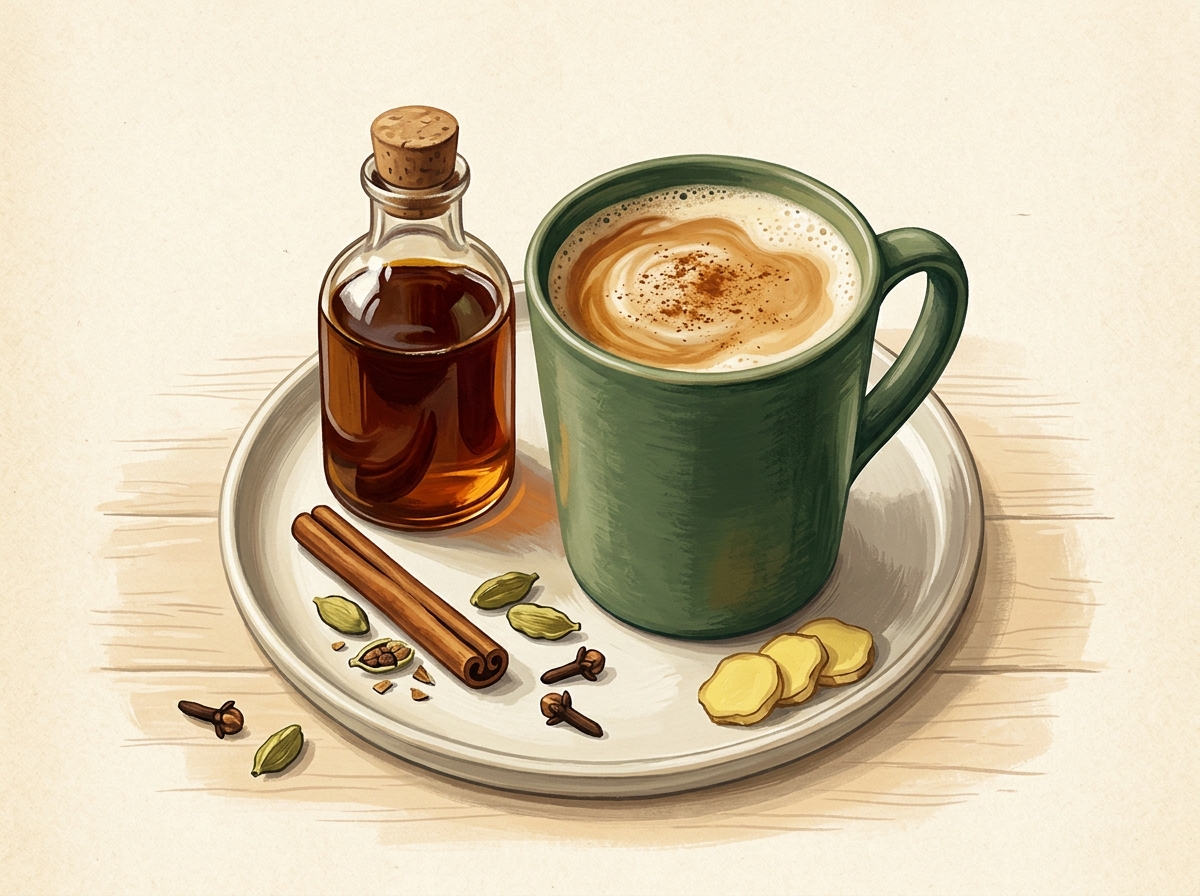 Illustration of Masala Chai Syrup for Slow Winter Mugs