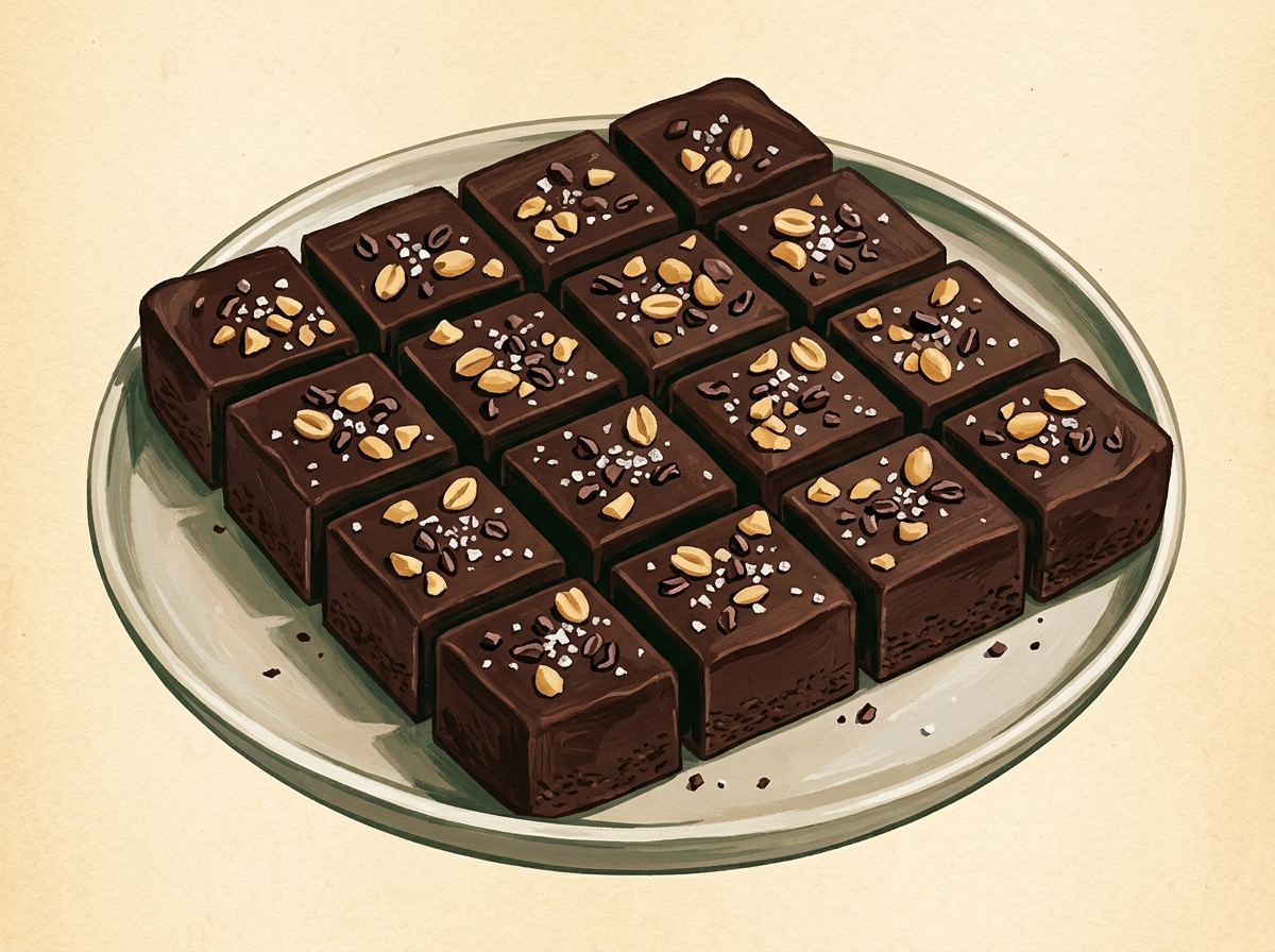 Illustration of Freezer-Set Cocoa Peanut Butter Squares