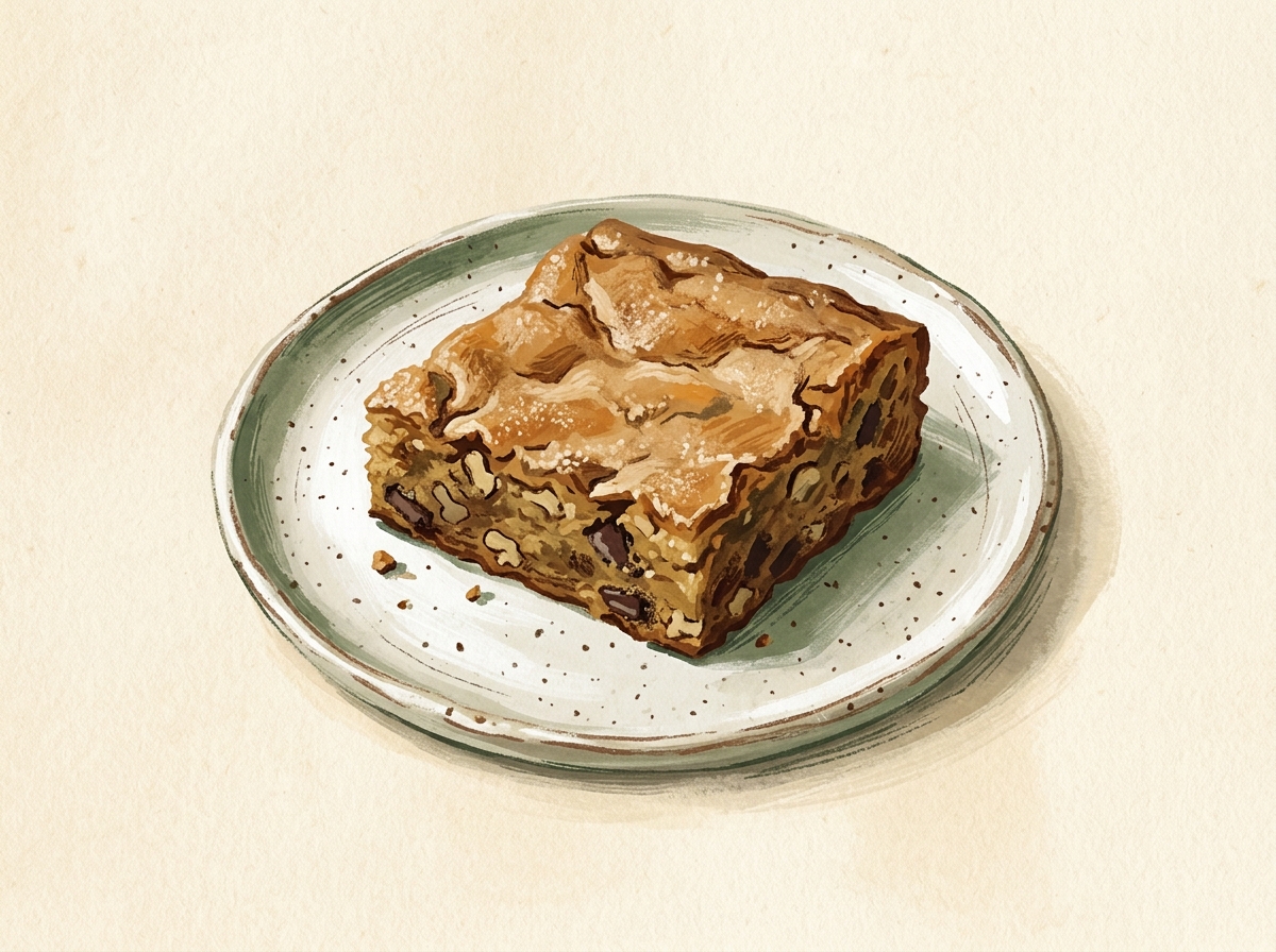 Illustration of Brown Butter Blondies, Portioned Properly