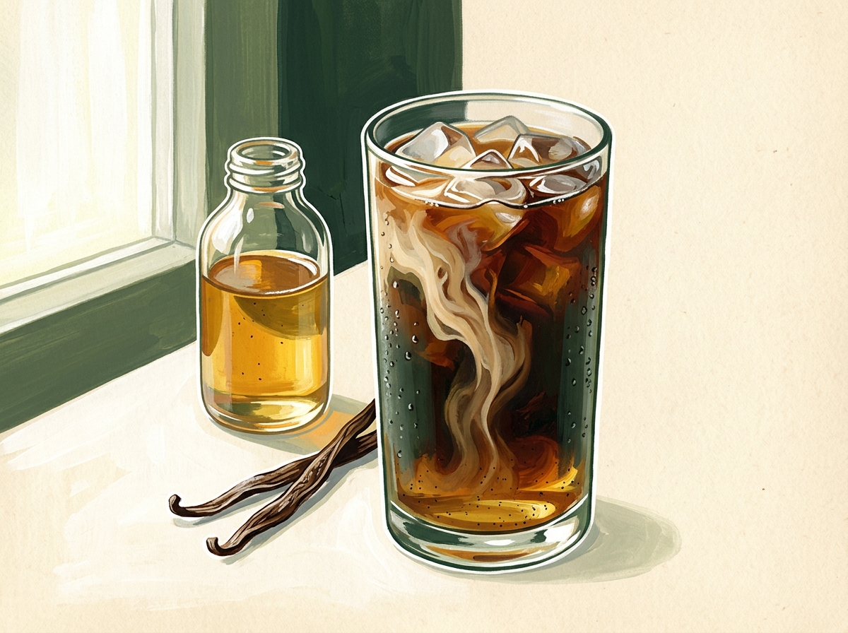 Illustration of Vanilla Bean Syrup for Cold Brew Mornings