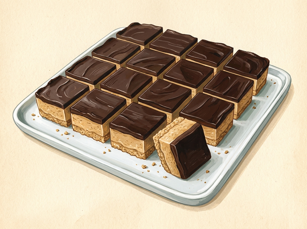 Illustration of Peanut Butter Pressed Bars, 16 to the Pan