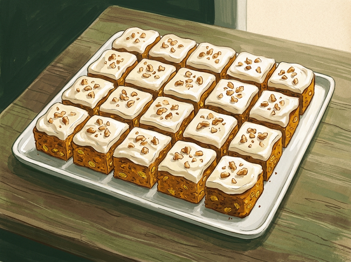 Illustration of Brown Butter Pumpkin Bars, Twenty-Four Even Squares