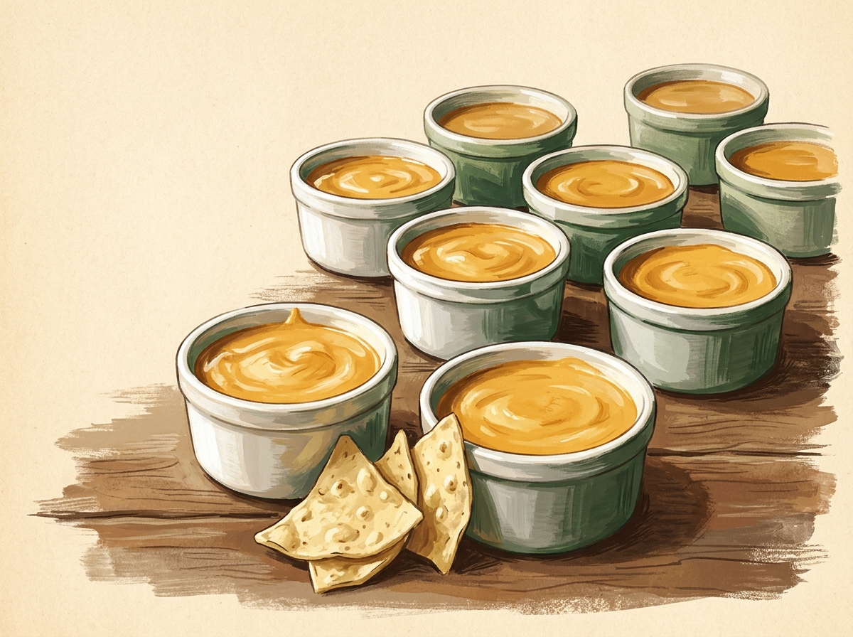 Illustration of Eight-Ramekin Queso