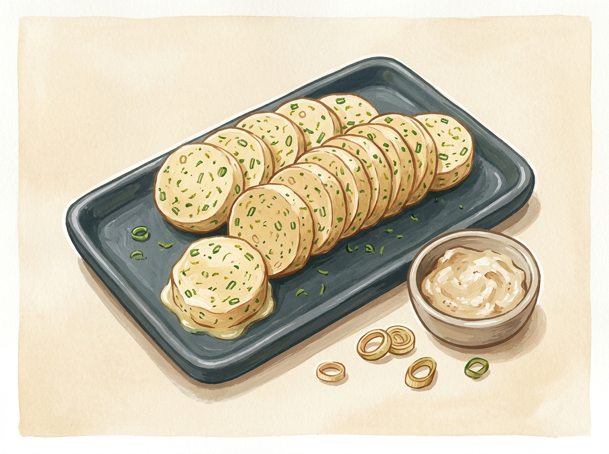 Illustration of Miso Scallion Butter Coins
