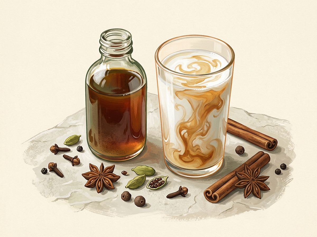 Illustration of Cracked-Spice Chai Syrup