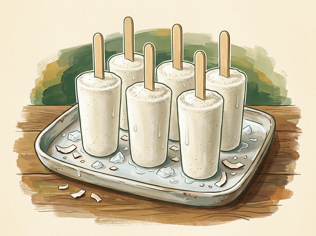 Illustration of Vanilla Bean Coconut Pops