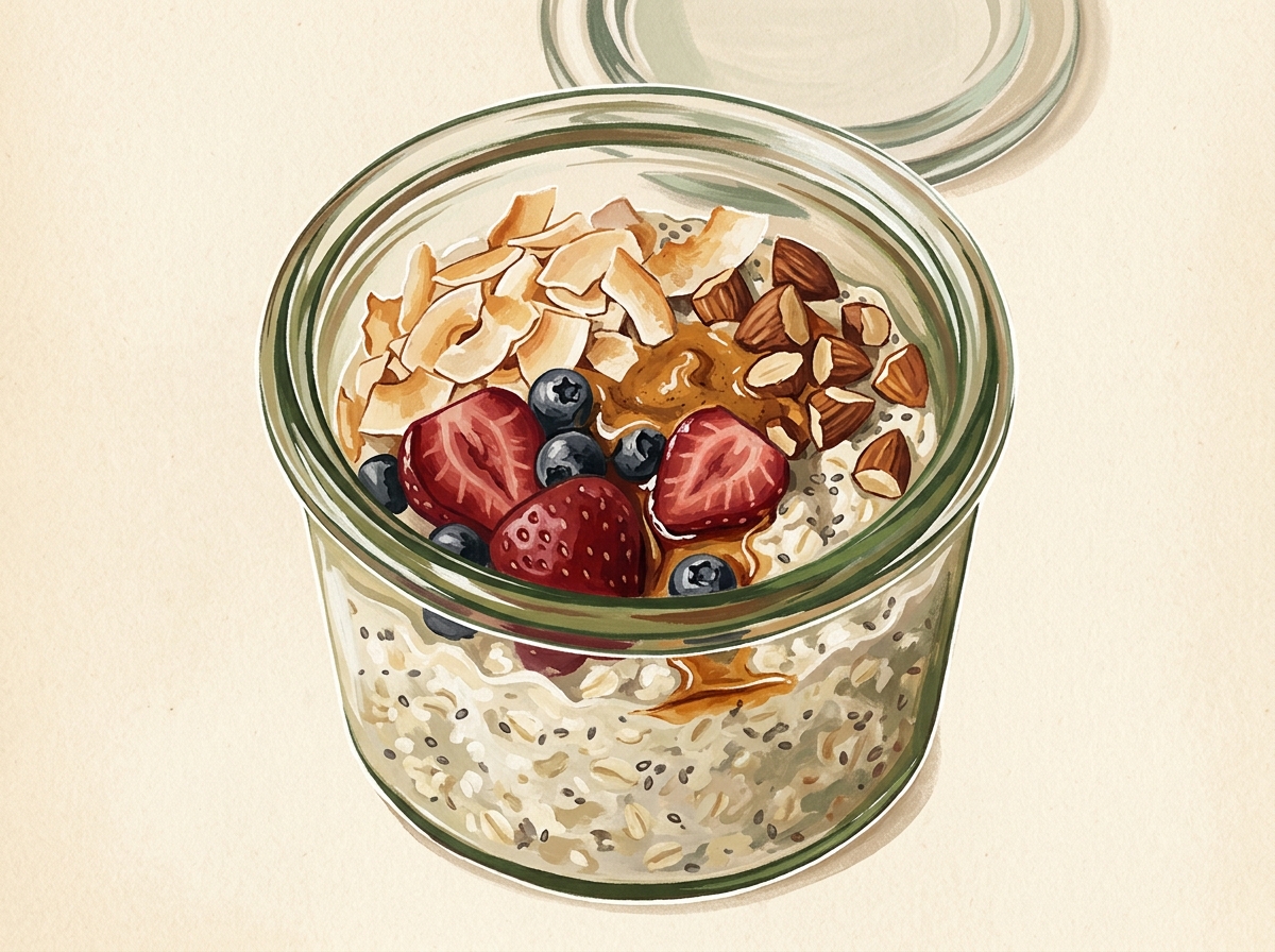 Illustration of Slow Morning Coconut Overnight Oats