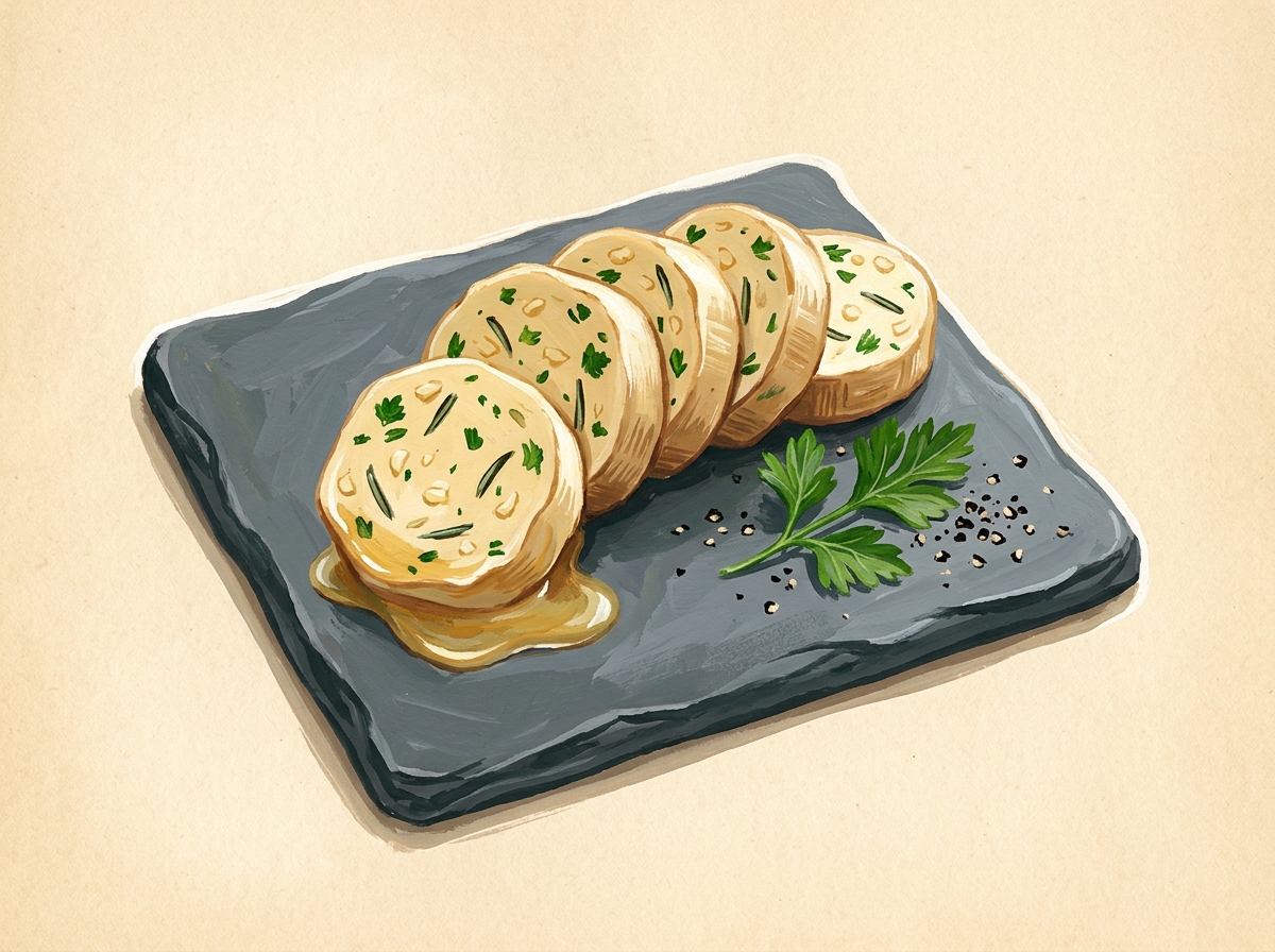Illustration of Steakhouse Garlic-Herb Coins