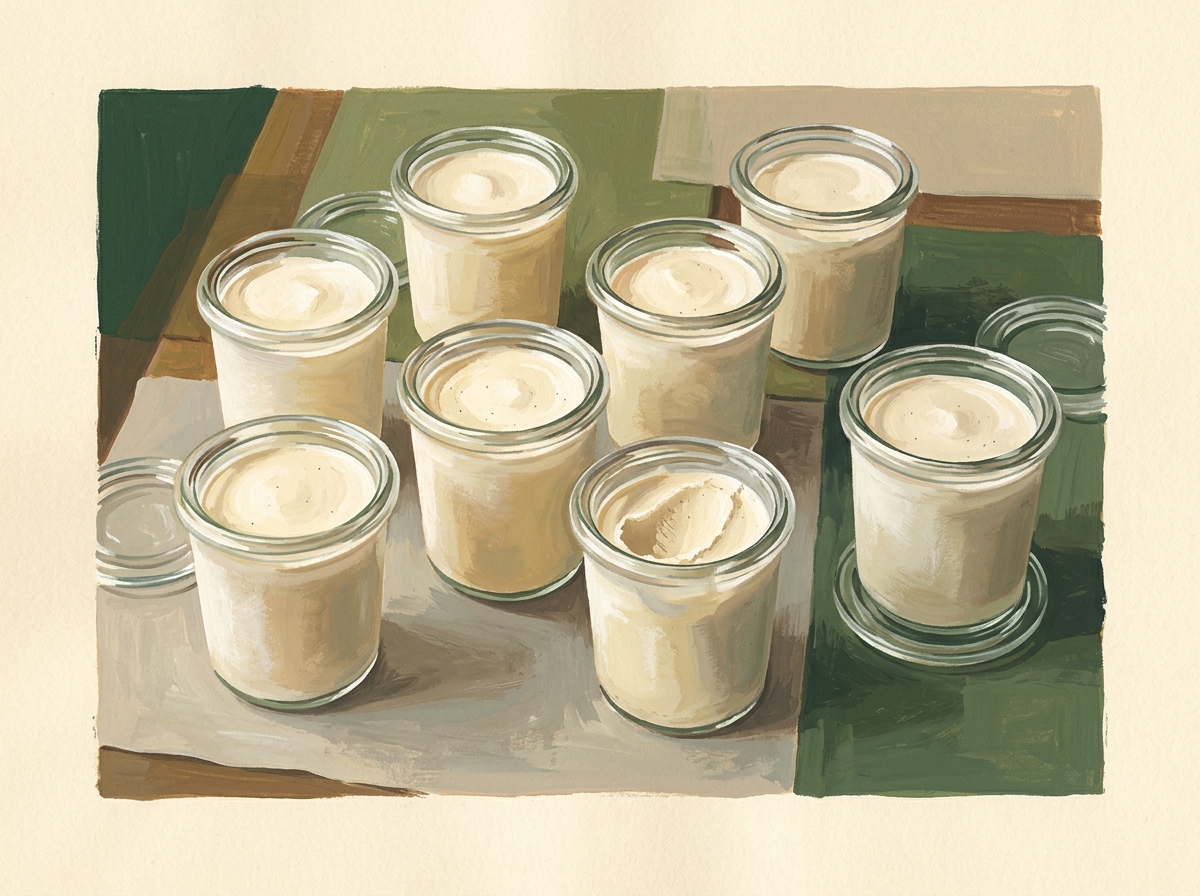 Illustration of Eight Little Jars of Vanilla